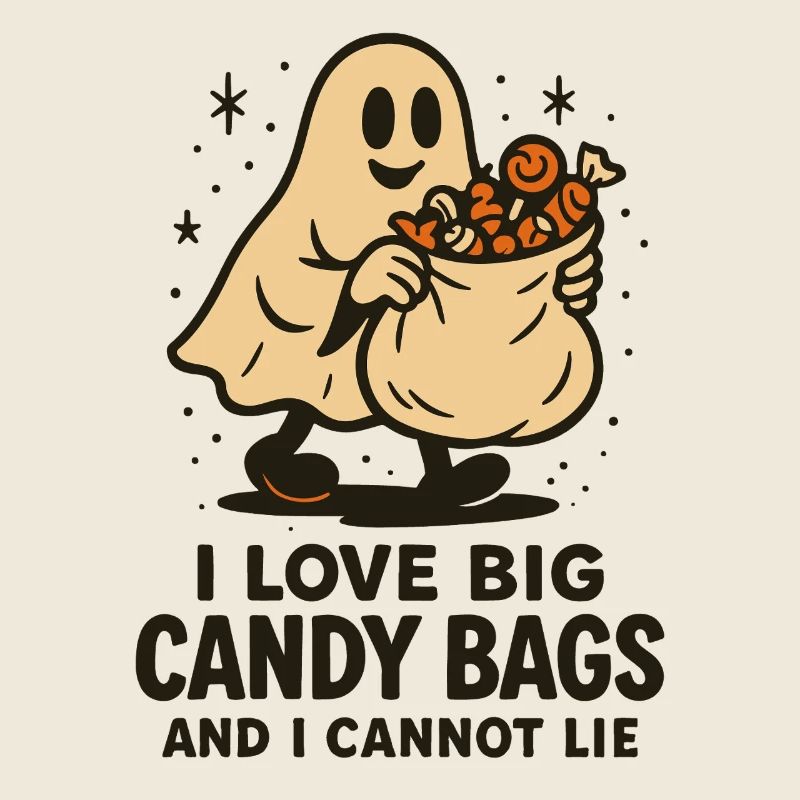 I Love Big Candy Bags Halloween Funny Saying Ghost