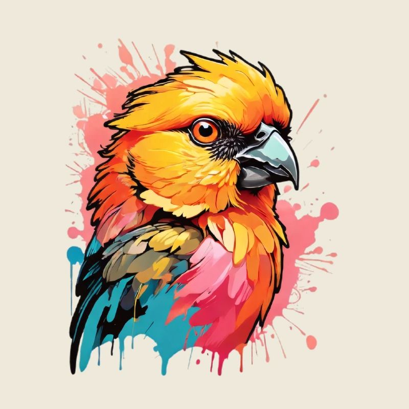 Feuriger Papagei Farbenkunst