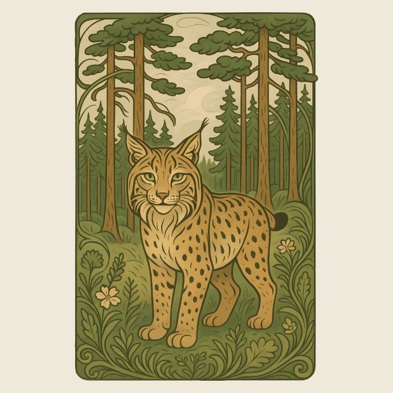 Polish Lynx in Forest Folk Style