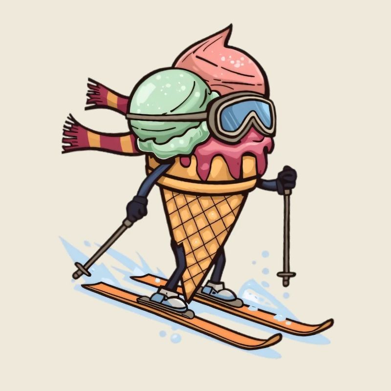 Eiscreme Skifahrer Abenteuer