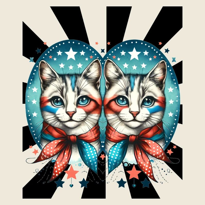 60er Retro Katzen Katze