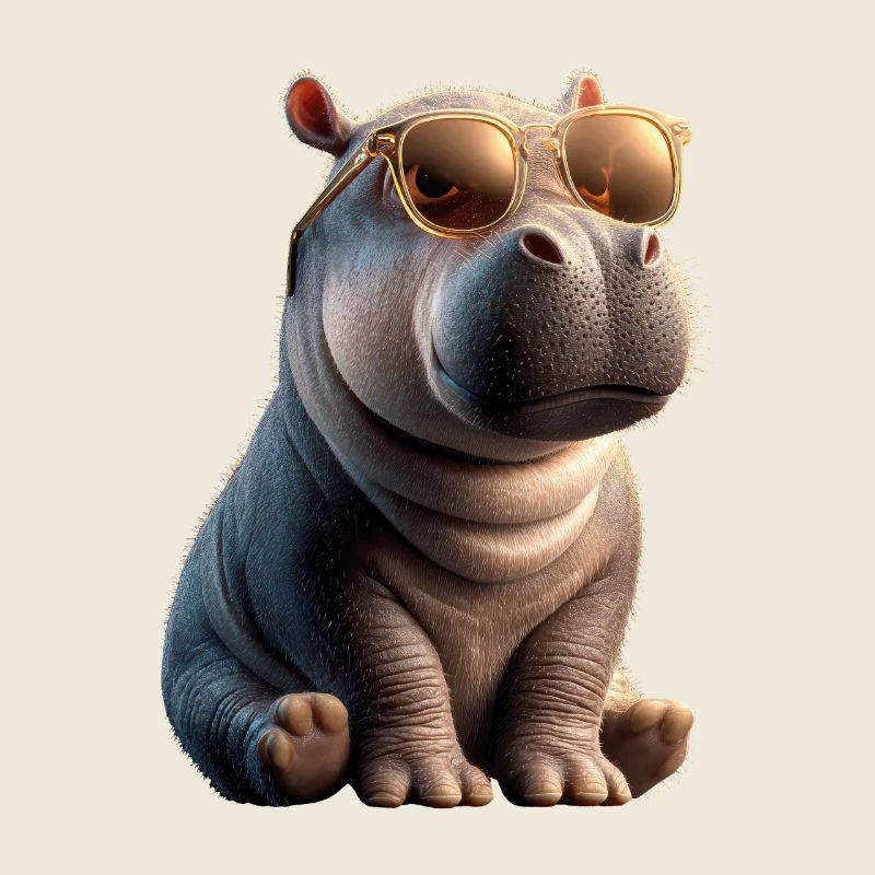 Nilpferd Flusspferd Mama Hippopotamus Cooles Hippo