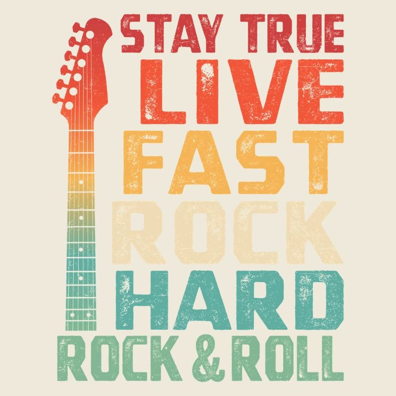 Stay True Rock Hard Rock & Roll Rock Band