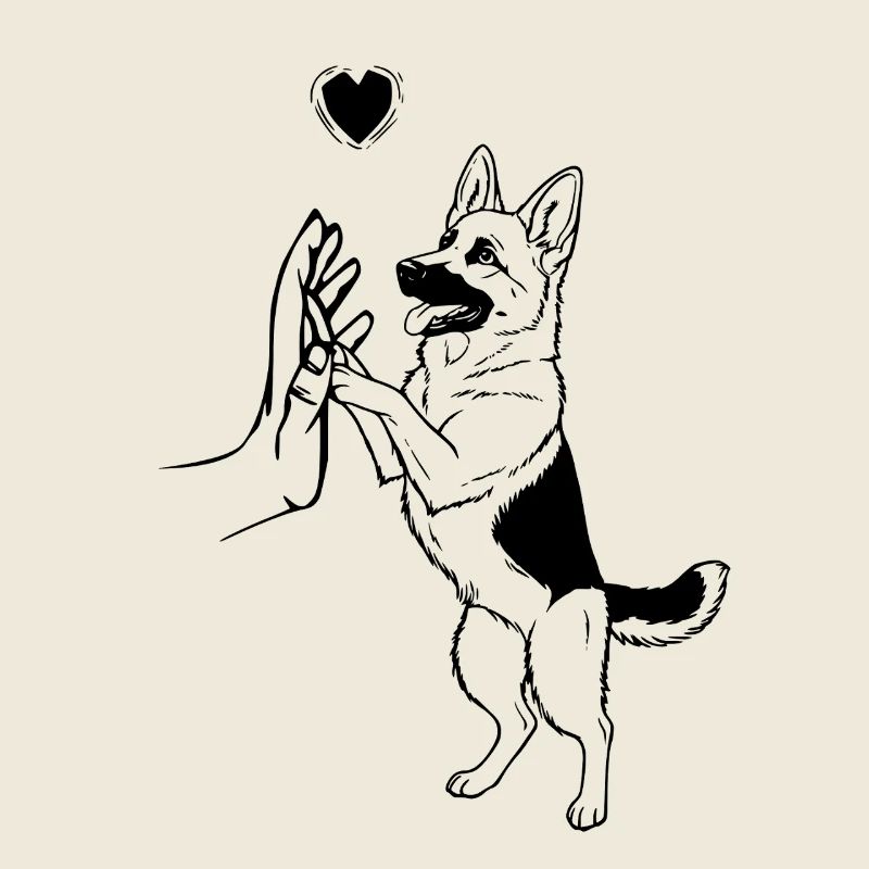 German Shepherd Love Dog Art