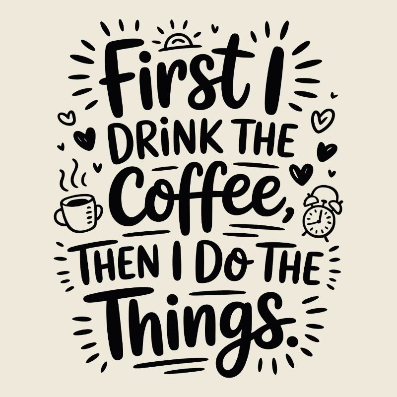 Kaffee Spruch First I Drink Coffee Kaffeetrinker