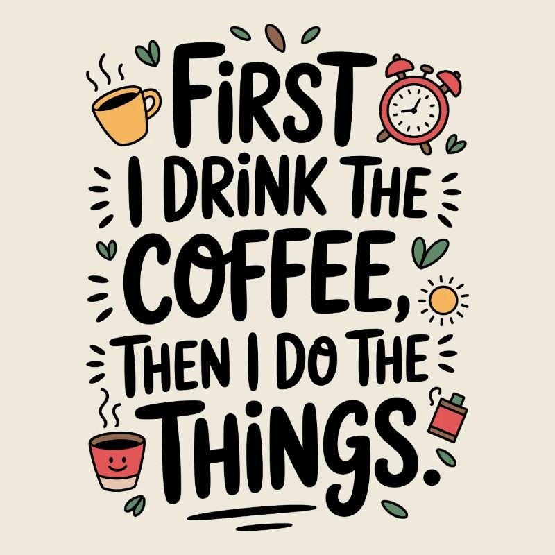 Kaffee Spruch First I Drink Coffee Kaffeetrinker