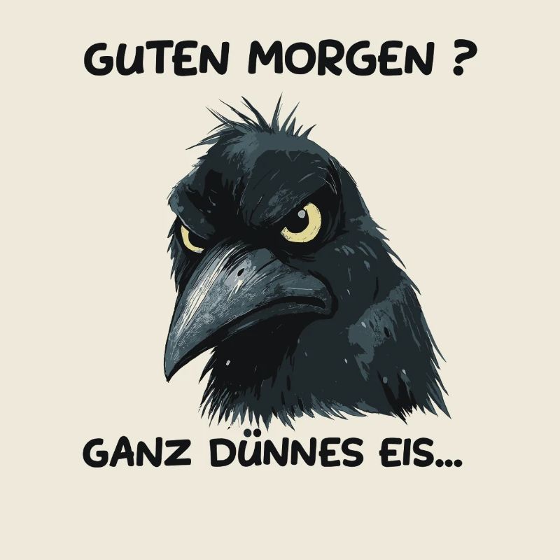 Rabe mit Warnung: Ganz dünnes Eis