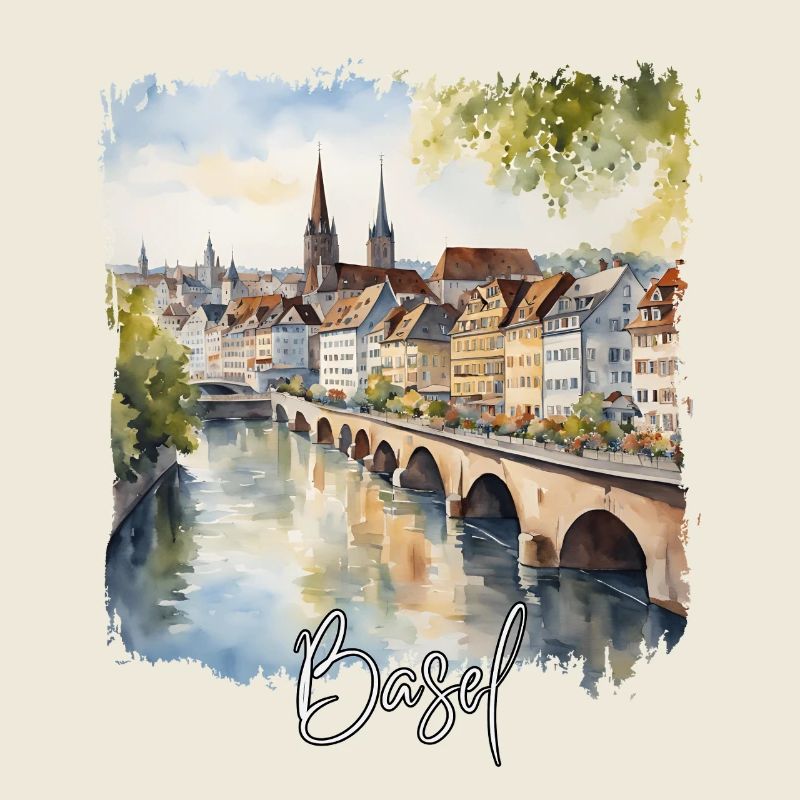 Basel Aquarell, Basel Schweiz