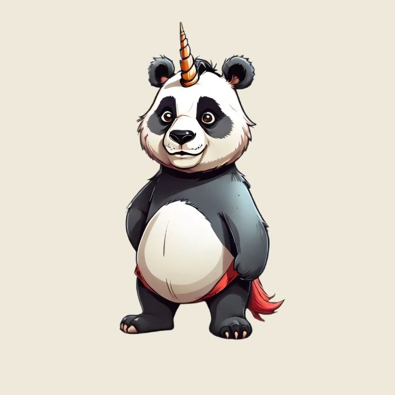 Panda Unicorn Cape Cartoon