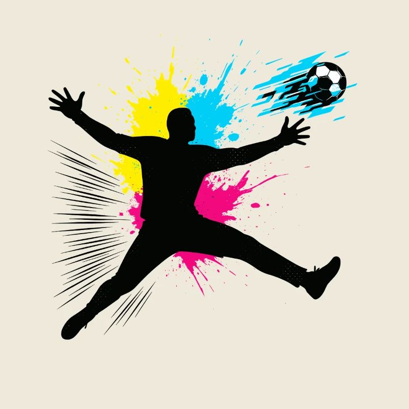 Fußball Torwart Sprung Mit Farbexplosion