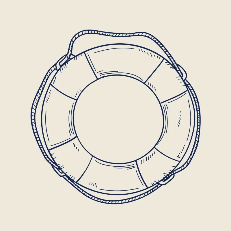 Nautic Design Rettungsring Line Art Nautical