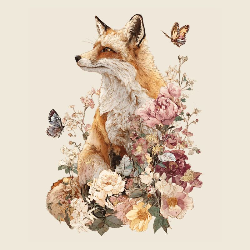 Fuchs, Tier, Blumen, Schmetterlinge, Tierliebhaber