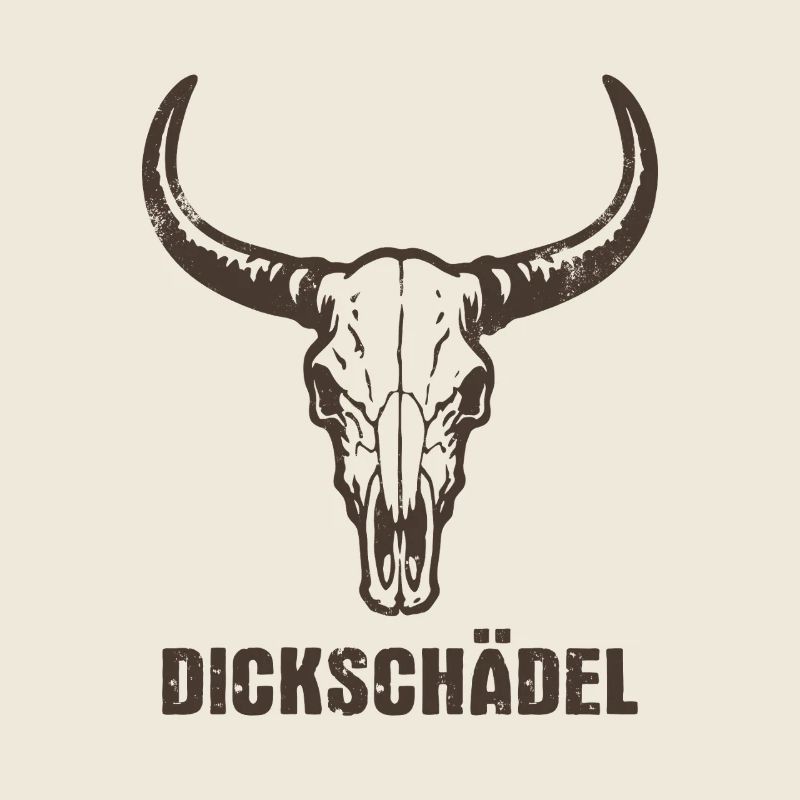 Stierkopf Schädel mit Hörnern - Dickschädel