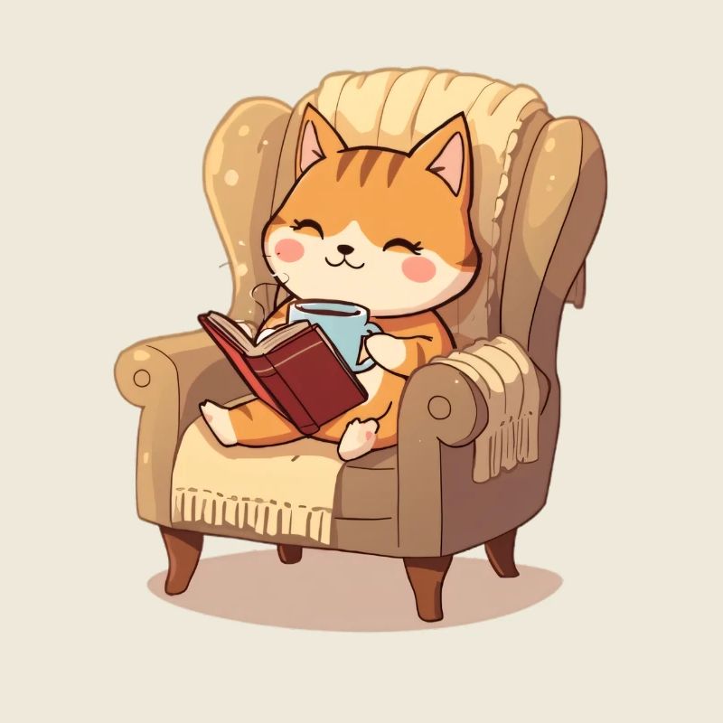 Cat reader in your favorite armchair