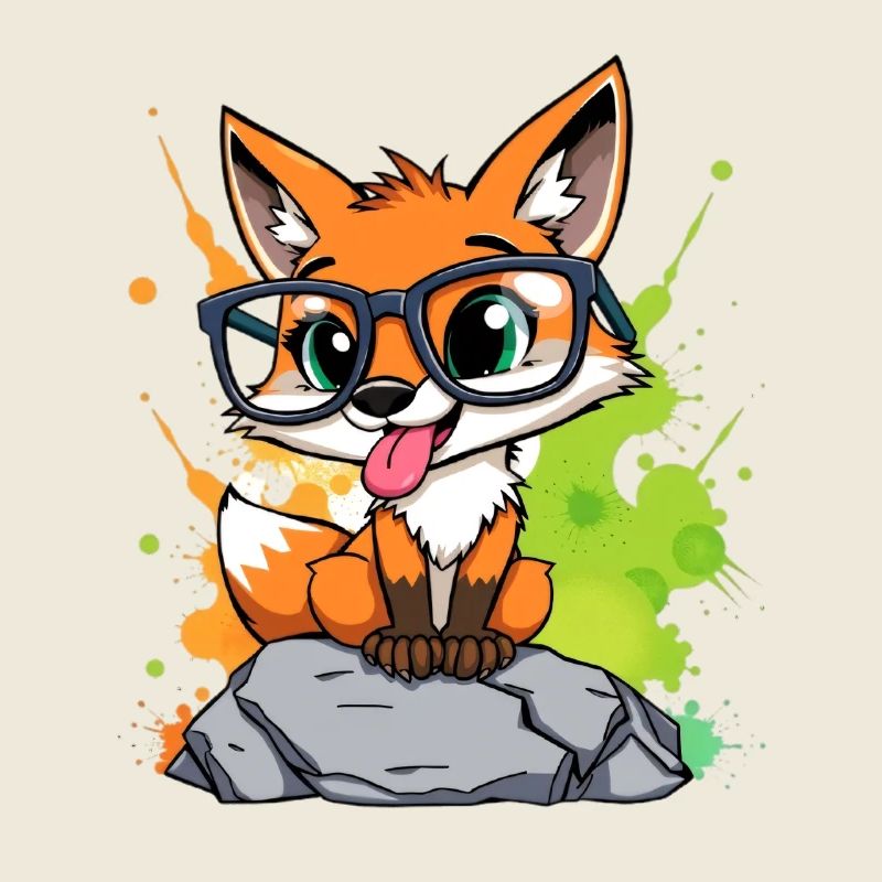 Brillenfuchs auf Stein