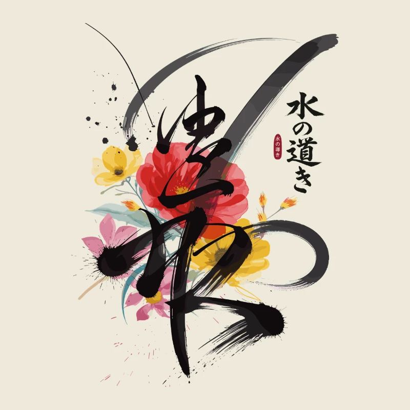 Résilience Japon Calligraphie Fleurs