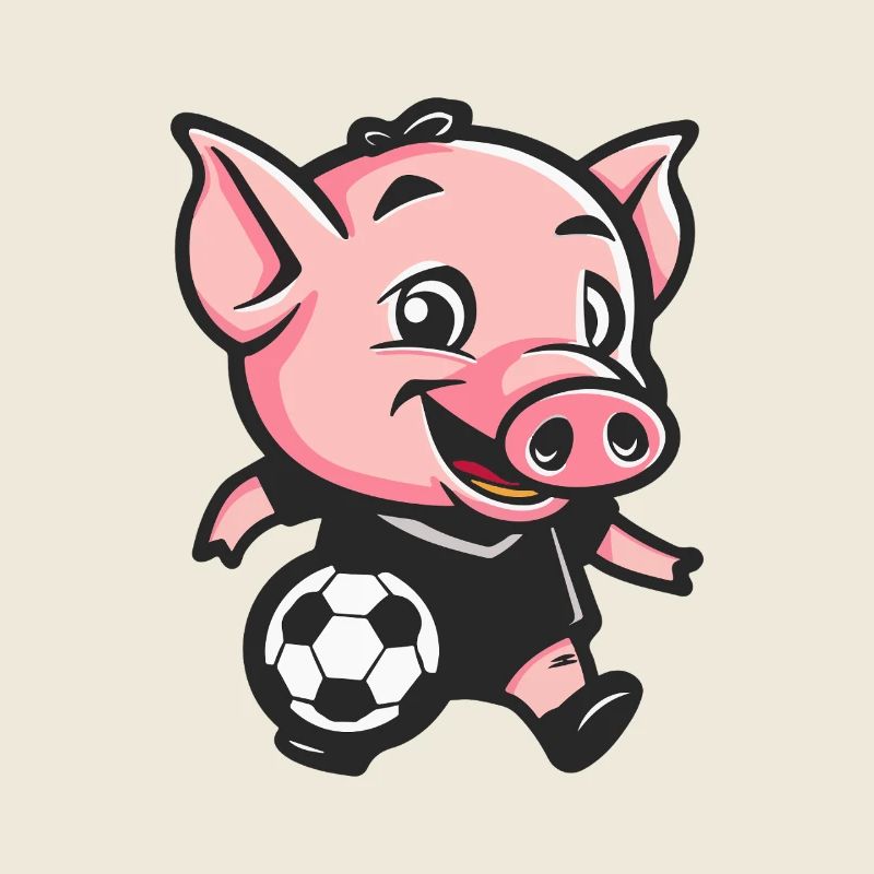 Soccer Pig Cartoon