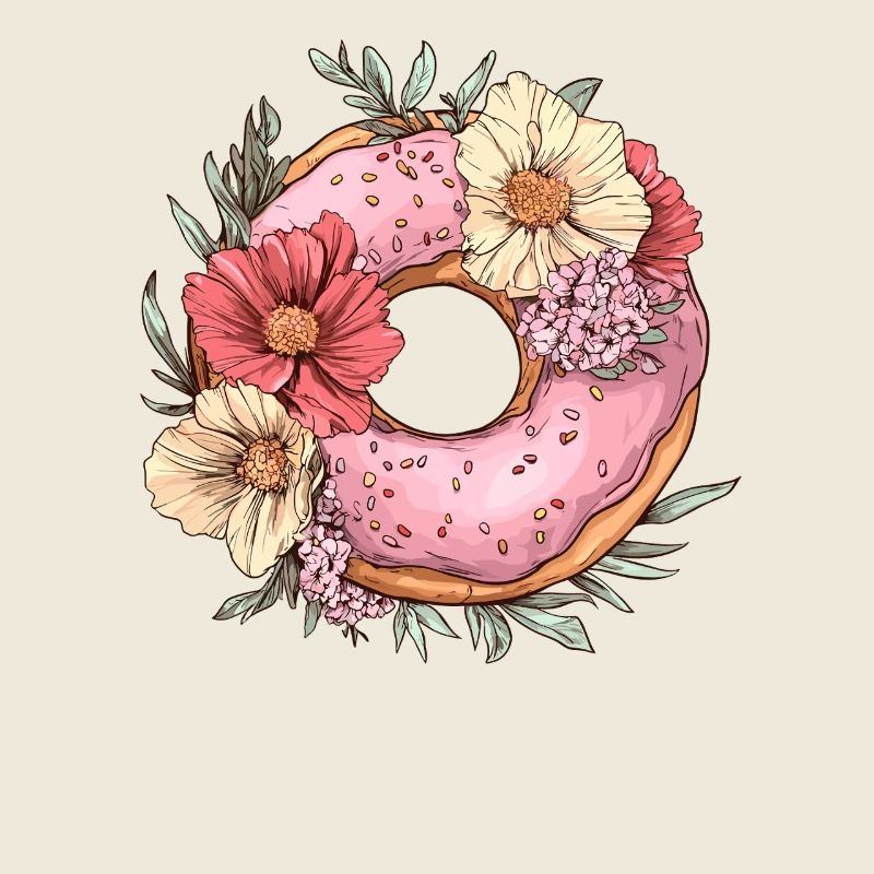 Beignet à la fleur rose