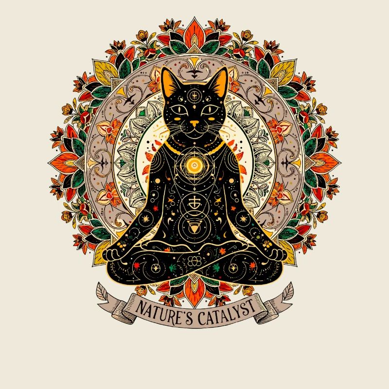 Nature Mandala Cat Wicca Esotericism