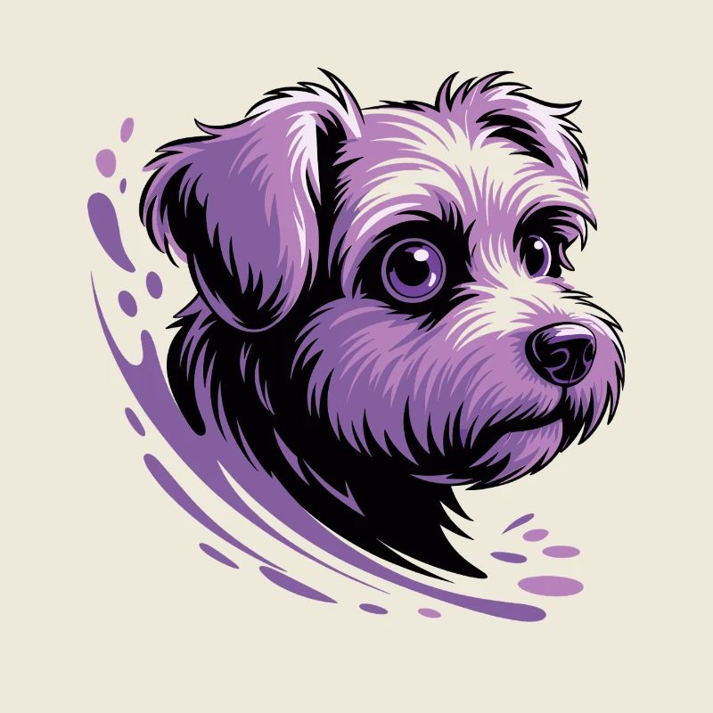 Portrait d’éclaboussure de chiot violet