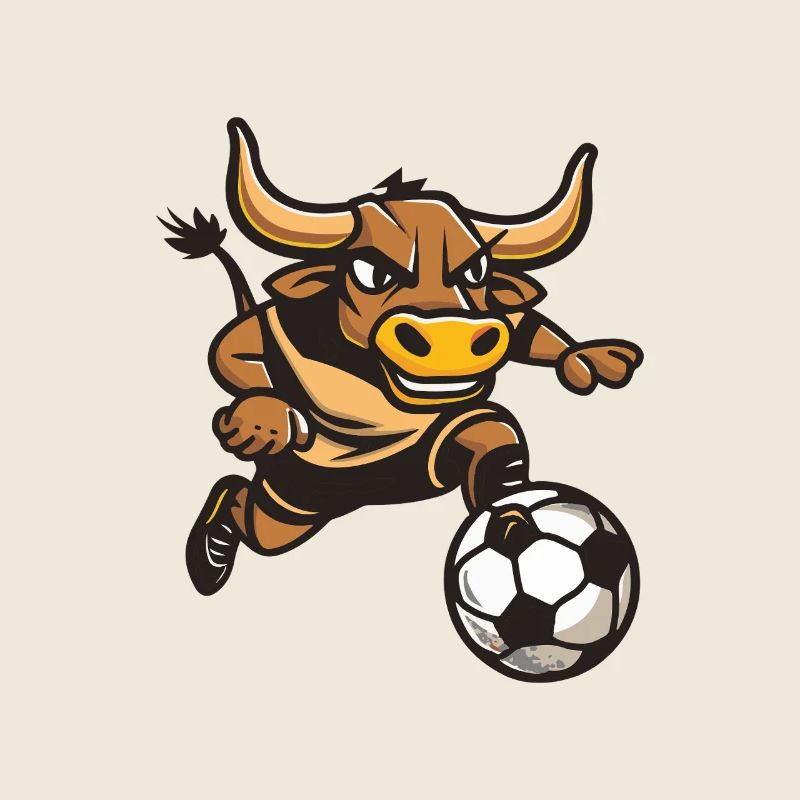 Stier Fußballheld im Sprint