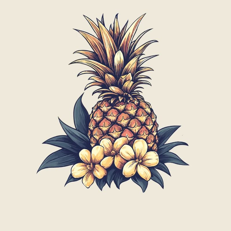 Tropical Pineapple Blossom Pattern