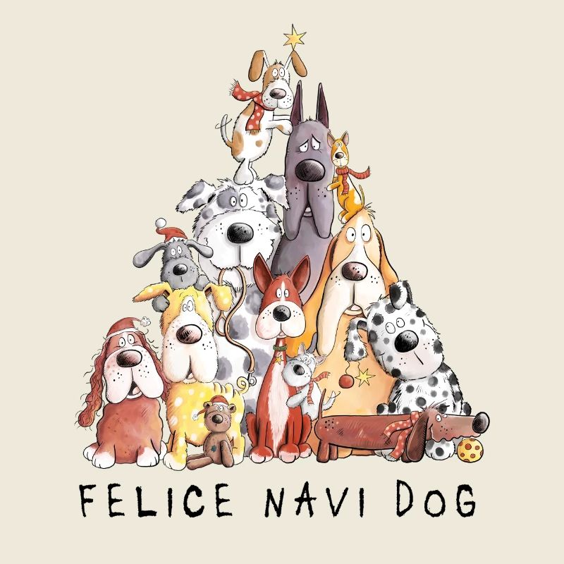 Felice Navi chien chiens Noël dicton