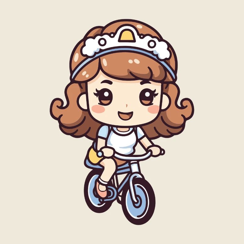 Fahrrad Mädchen Comic