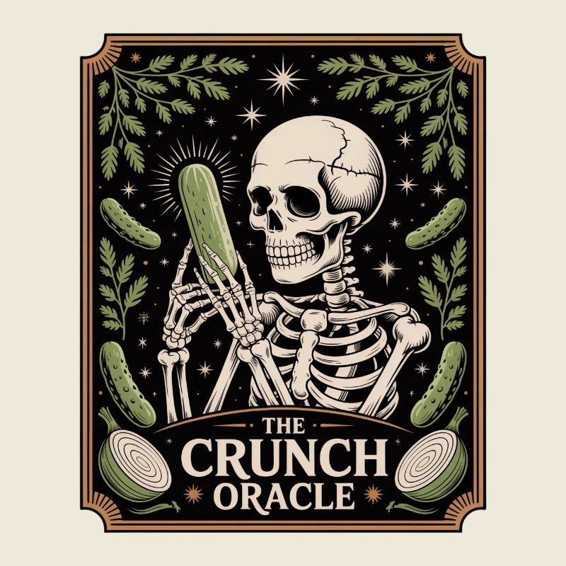 The Crunch Oracle Skeleton With Cucumber Humor