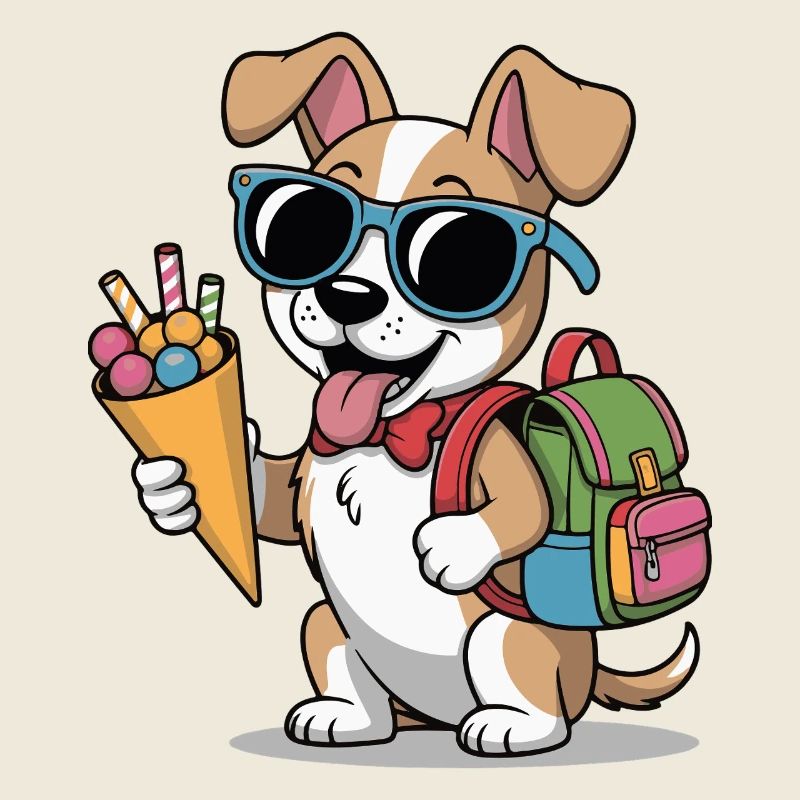 Sommerhund mit Eiscreme