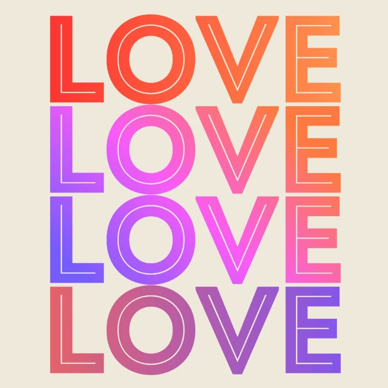 LOVE Text Font Design Gradient Typo