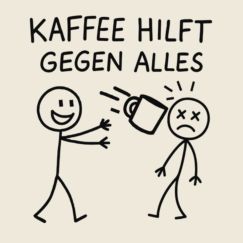 Kaffee hilft gegen alles Strichmännchen