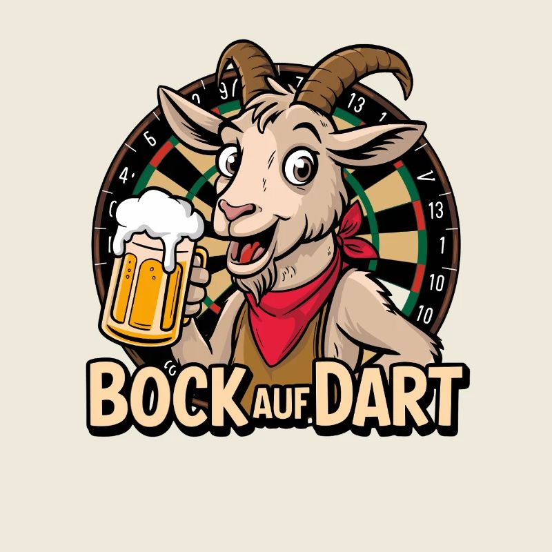 Bock Auf Dart Ziege Mit Bierkrug