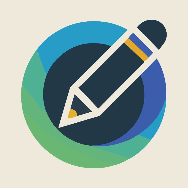 Abstract Circle Pencil Emblem