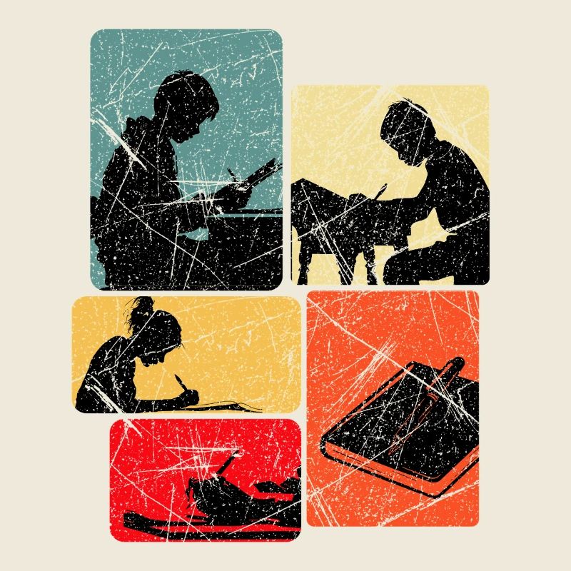 Kinderkunst Zeichnen Collage