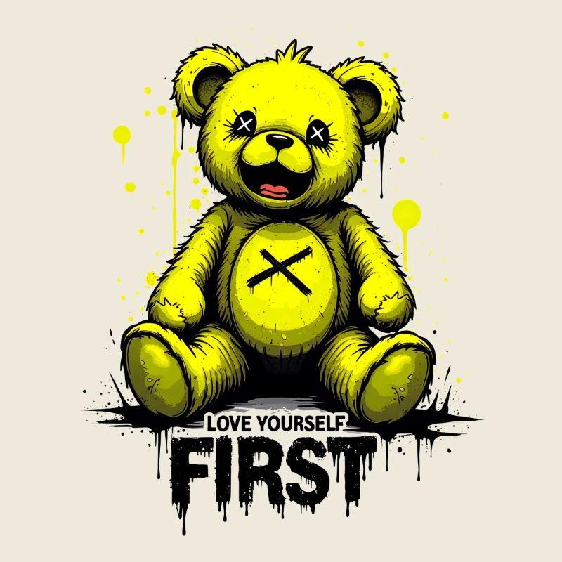 Aime-toi d’abord Teddy Bear Graffiti