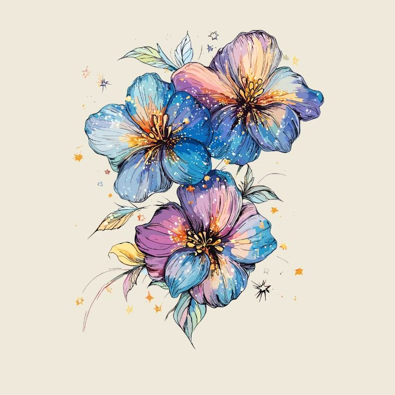 Bouquet de fleurs aquarellé