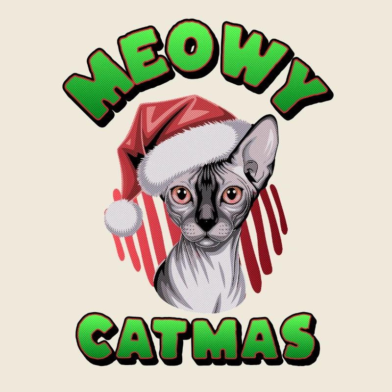 Chat Père Noël Sphynx