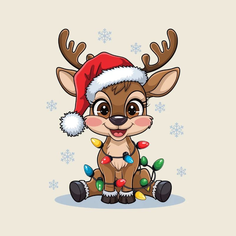 Weihnachtsrentier mit Lichterkette