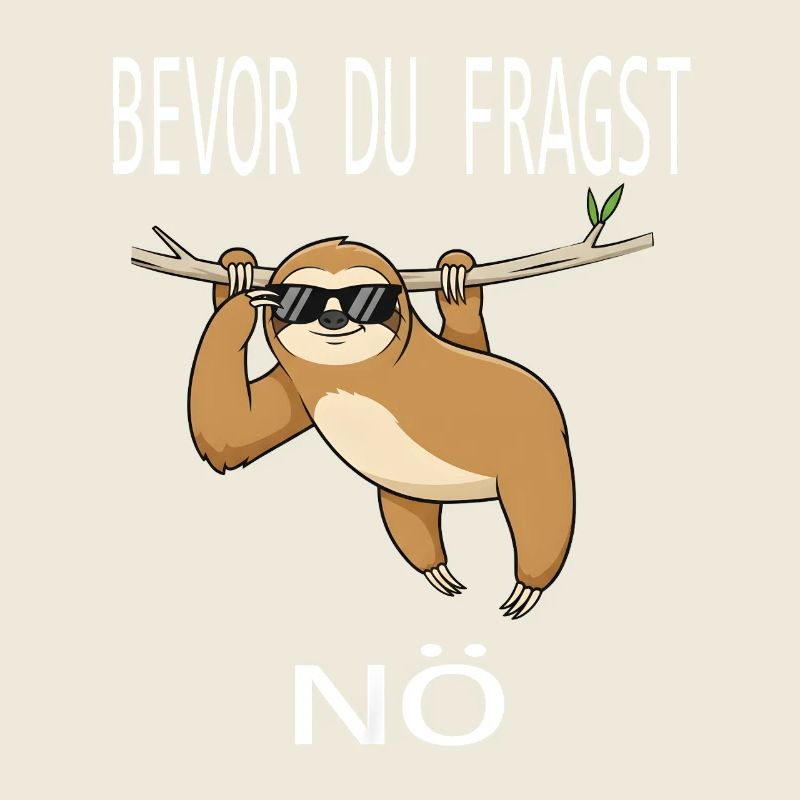 Bevor Du Fragst Nö Faultier Spruch Geschenk Humor