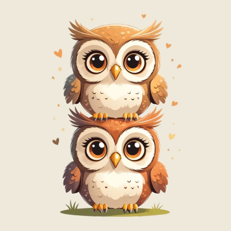 Zwillings Eulen Popkunst