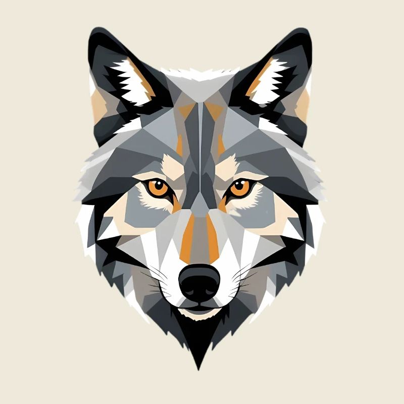 Geometrischer Wolfkopf