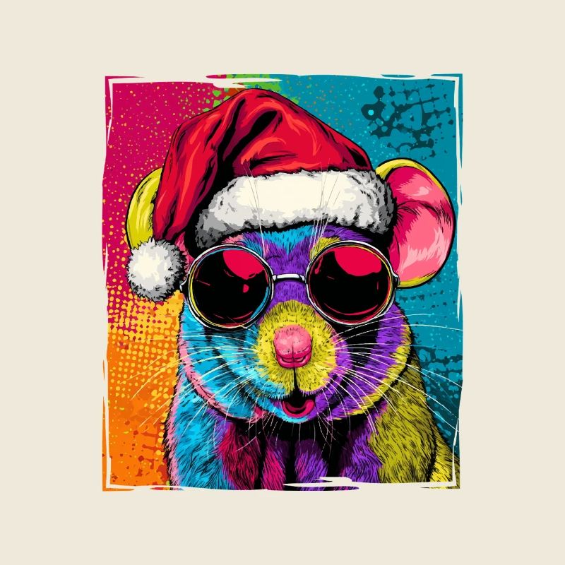 Portrait de Noël de la souris