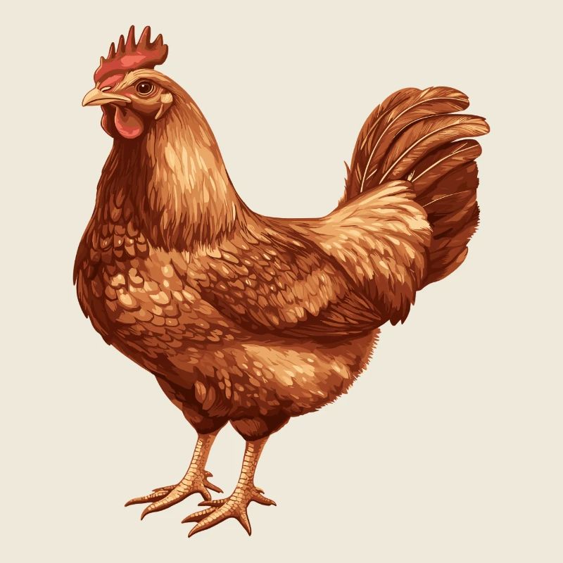 Brown Chicken Illustration