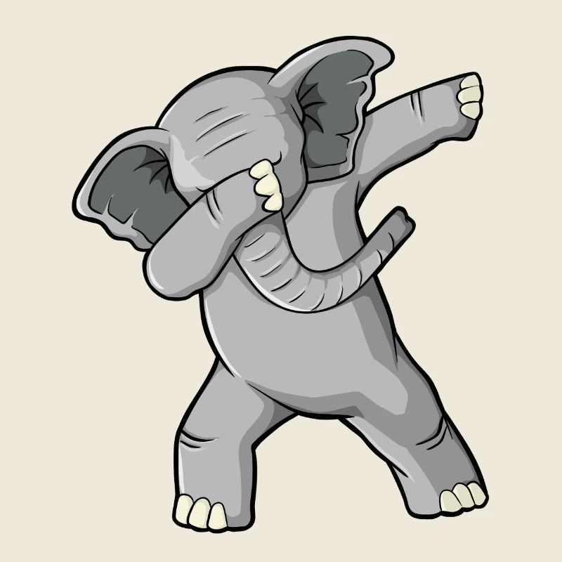 Dabbing Elephant Funny Dab Dance Cute Safari Anima
