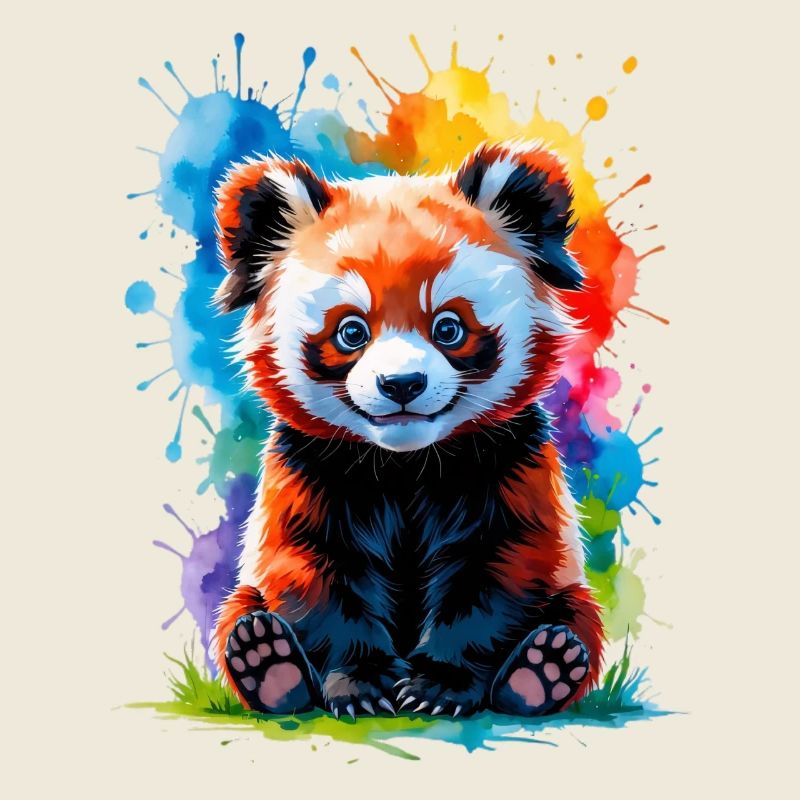 Bunter Aquarell-Panda