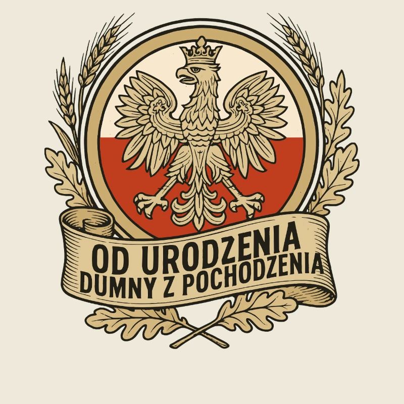 Born Proud Polish Eagle Emblem
