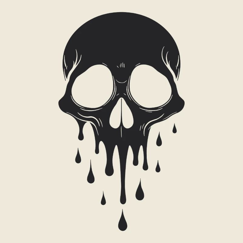 Skull Halloween Creepy Melting Skull