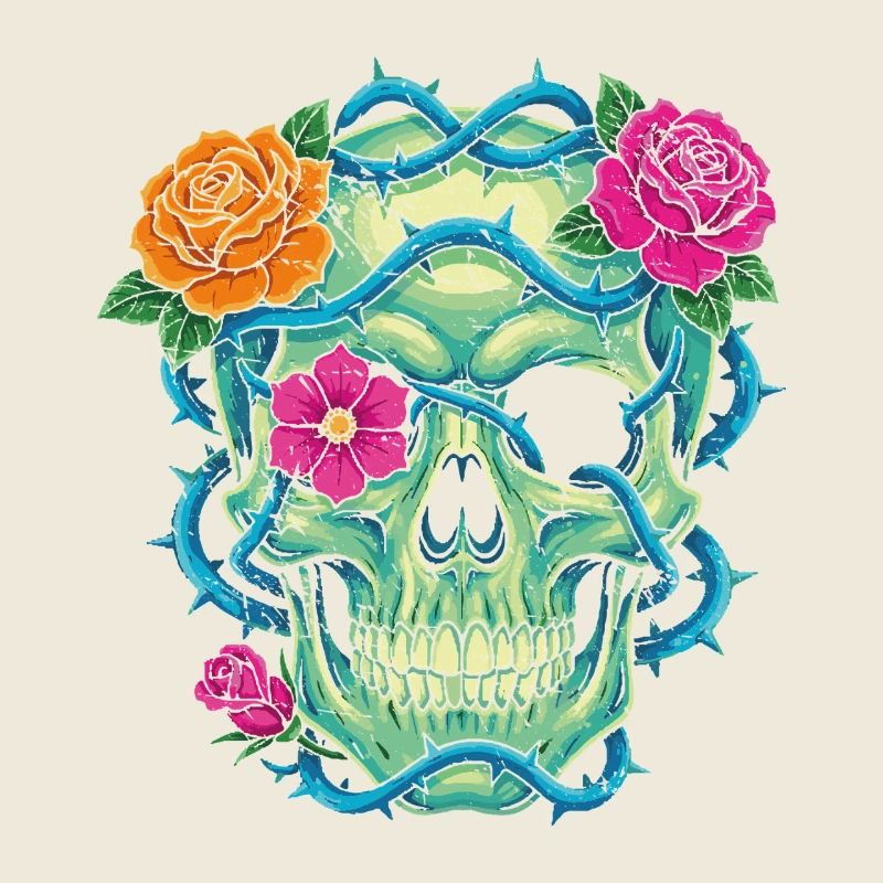 Floral Skull - skull art