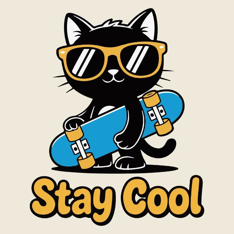 Stay Cool Cat Skateboard